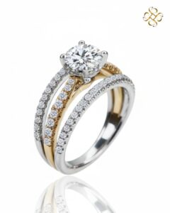3 band diamond solitaire ring