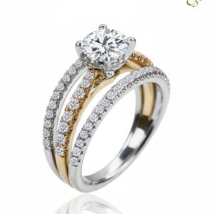 3 band diamond solitaire ring